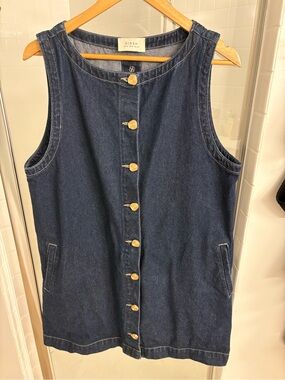 DISSH Navy Button-Front Sleeveless Mini Dress